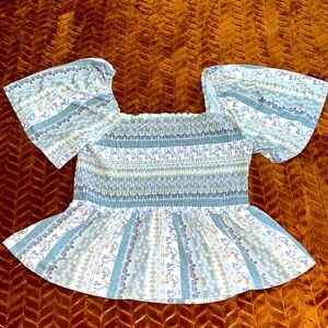 Gypsies & Moondust Smocked Peplum Top